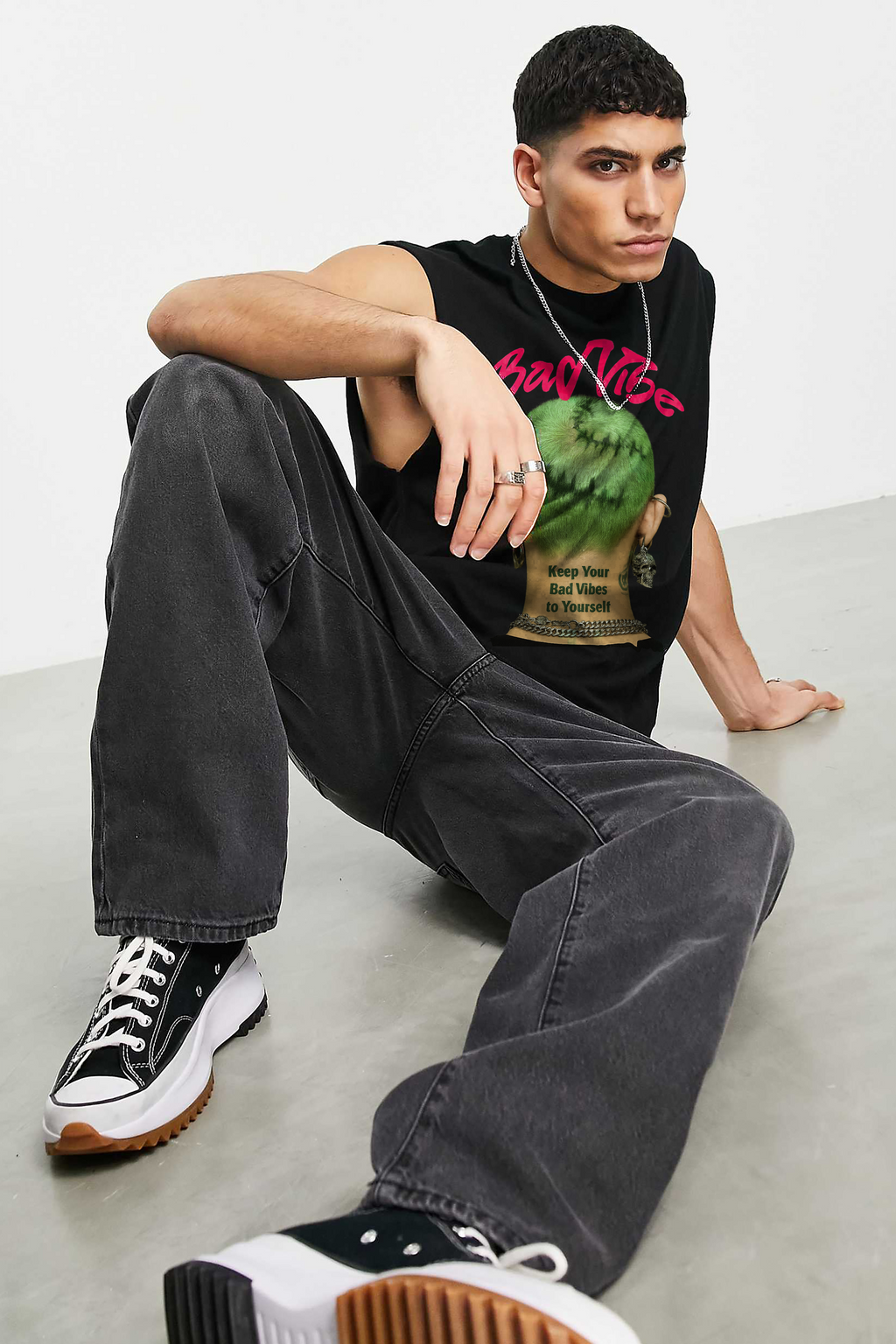 BAD VIBES OVERSIZED TANK VEST