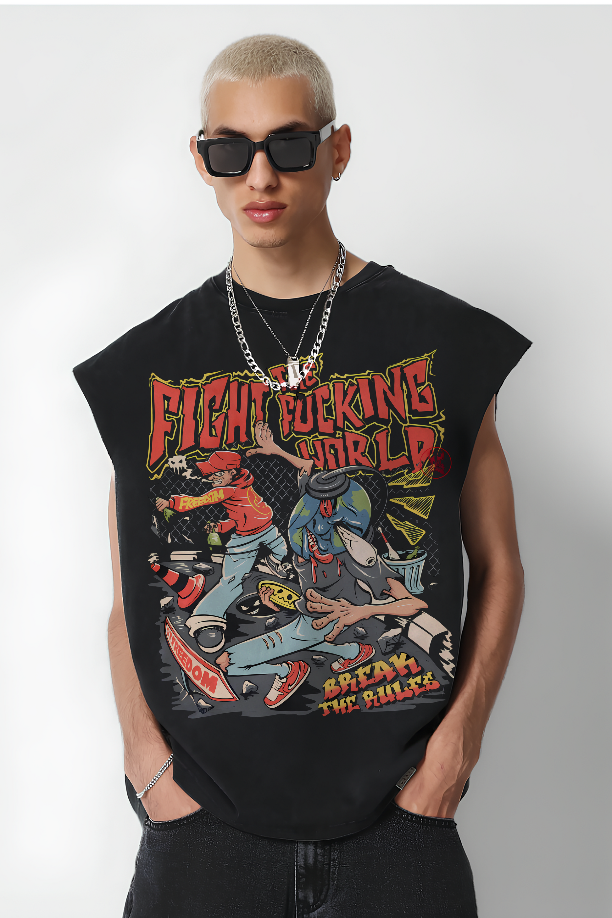 FIGHT THE WORLD OVERSIZED TANK VEST