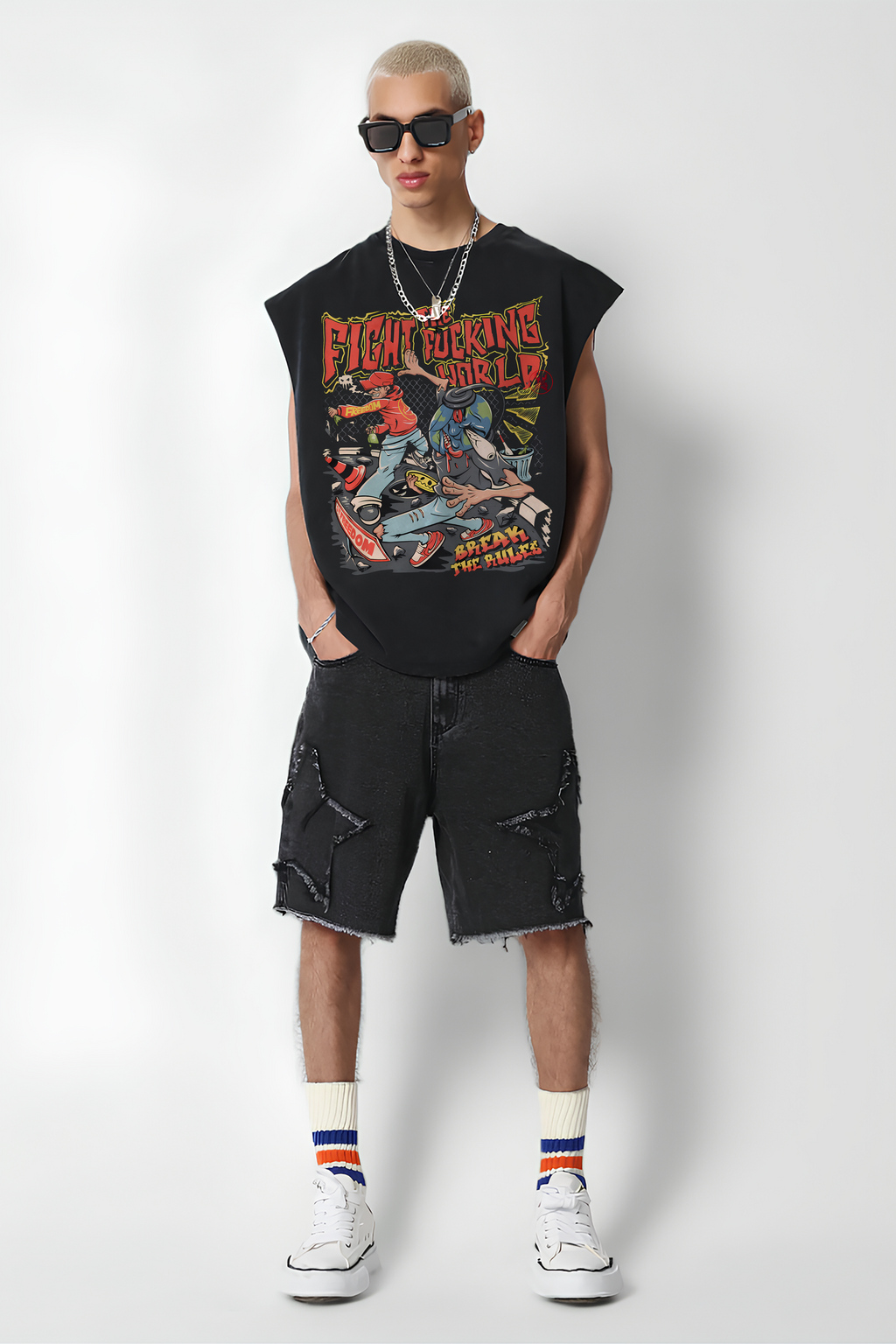 FIGHT THE WORLD OVERSIZED TANK VEST