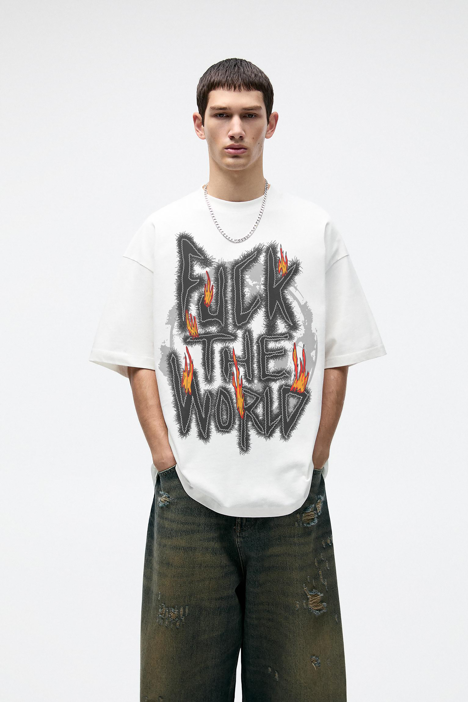 HOT FLAMES OVERSIZED TEE