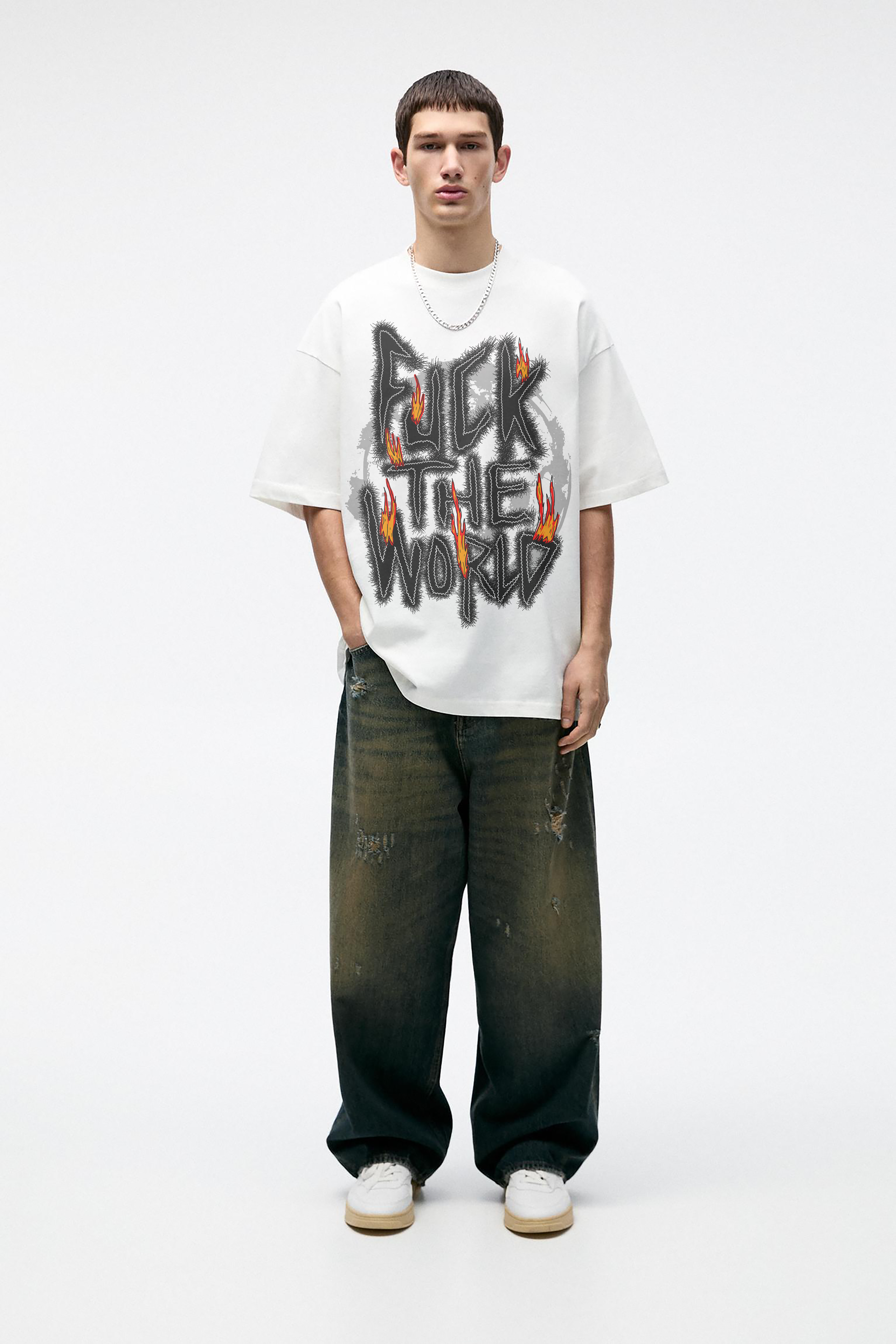 HOT FLAMES OVERSIZED TEE