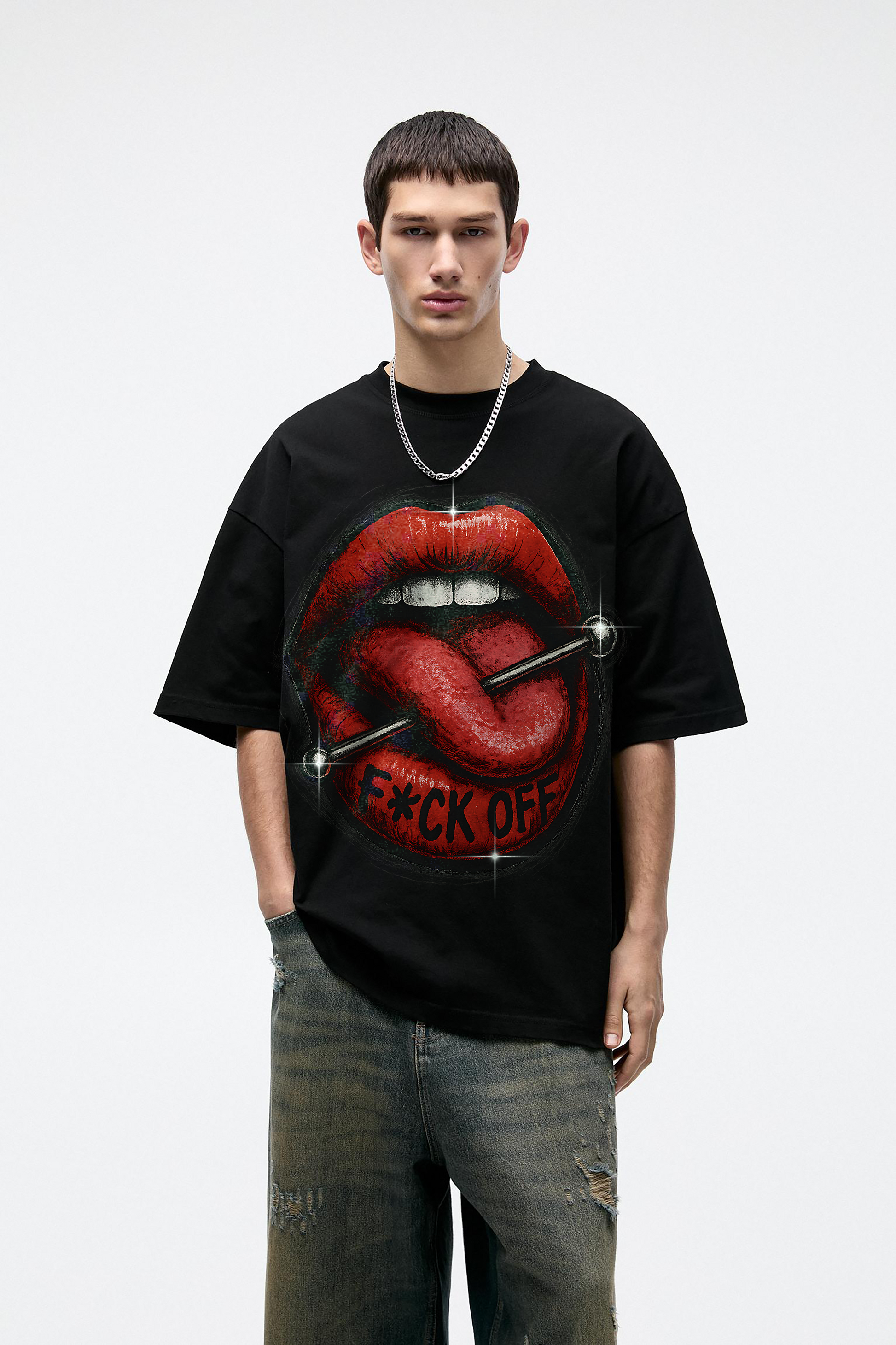 LIPS NEVER LIE OVERSIZED TEE